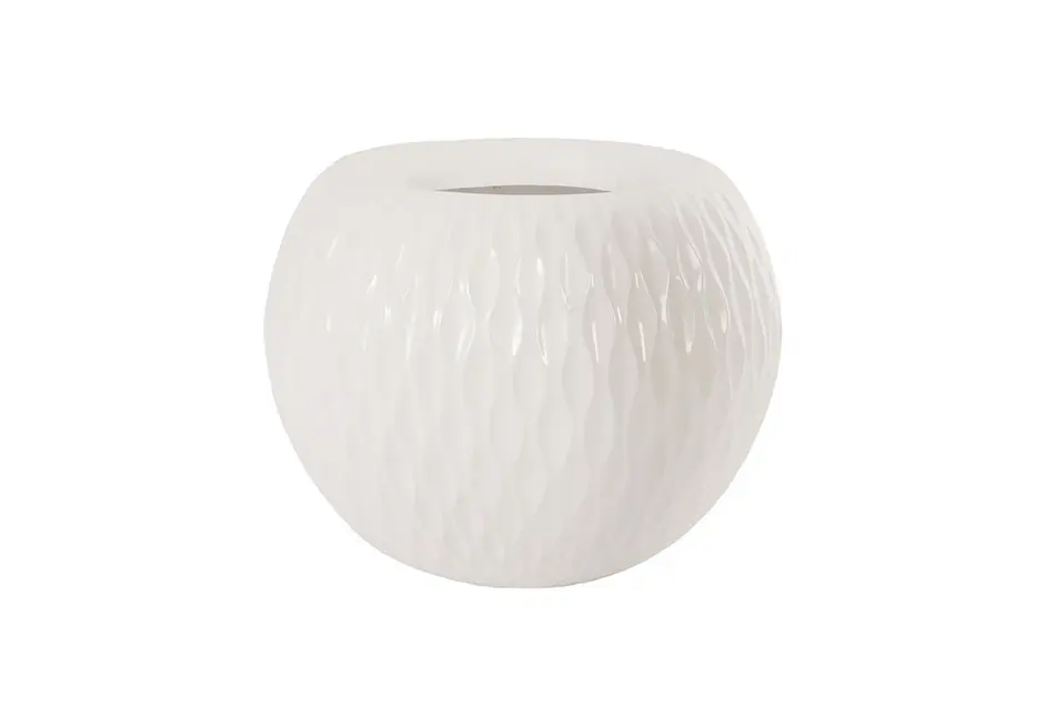 Ripple Planter, Gel Coat White by PHILLIPS COLLECTION