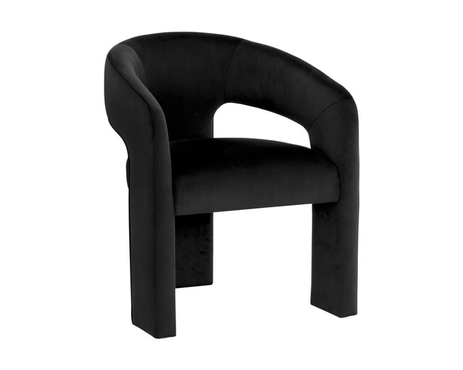 ISIDORE DINING ARMCHAIR - ABBINGTON BLACK by Sunpan