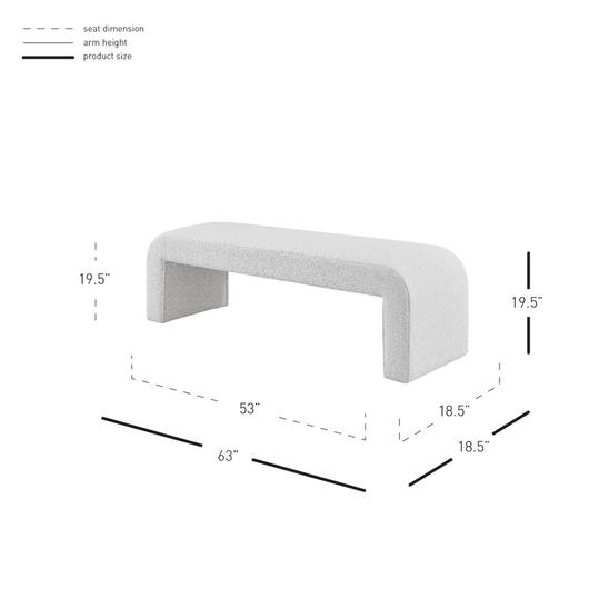 Vioreen Fabric Bench, Boucle Beige by New Pacific Direct