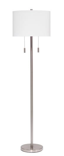 Lincoln 2-Light Metal Floor Lamp, Silver by Jamie Young