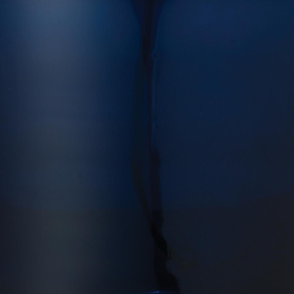 Plum Jar Glass Table Lamp with Linen Shade, Blue by Jamie Young