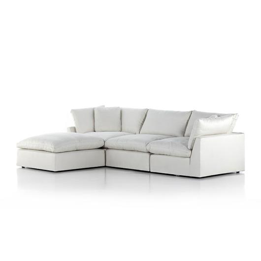 Stevie 3Pc Laf Sec Sofa W/Ottoman In Ivory by FOUR HANDS