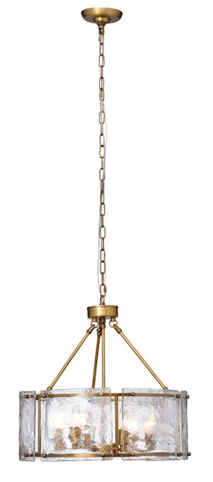 Glenn Large Round Metal 6-Light Chandelier, Antique Brass by Jamie Young