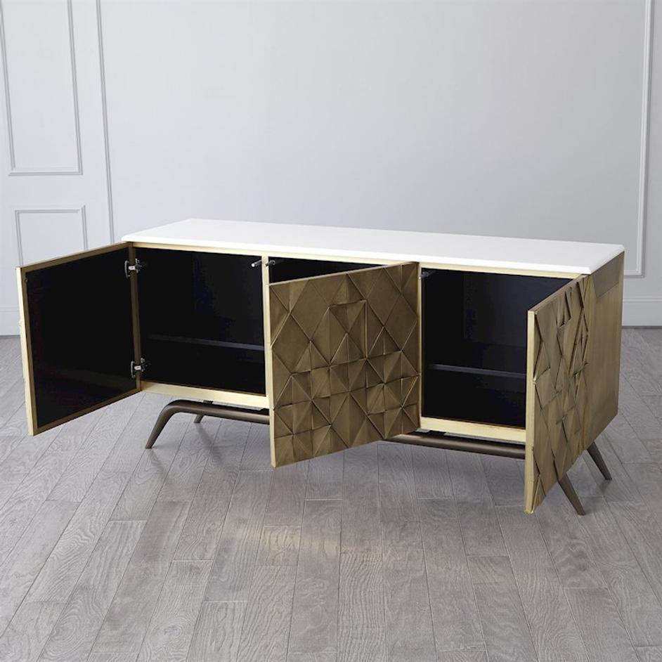 TRIANGLE CABINET-BRASS by Global Views