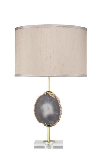 Agate Slice Table Lamp with Linen Shade by Jamie Young
