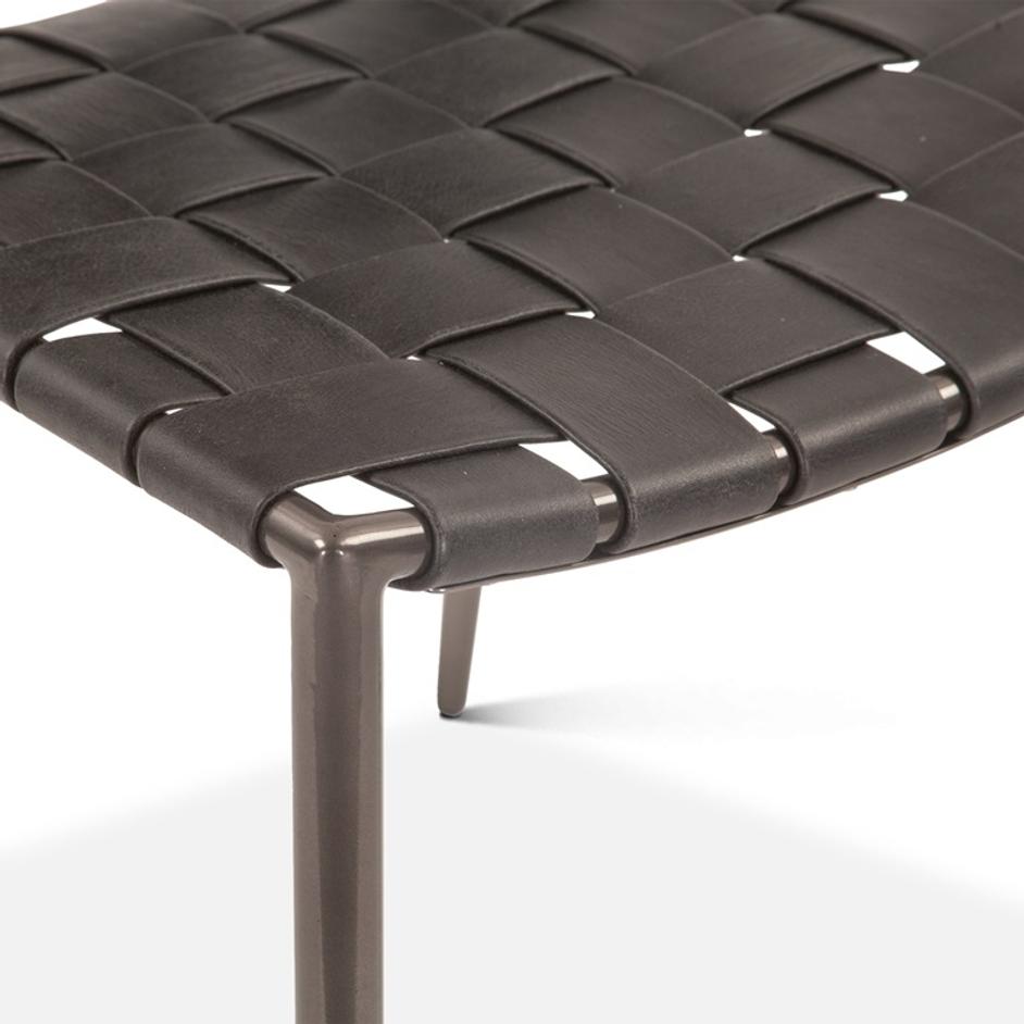 Copenhagen 18" Buffalo Leather and Iron Dining Chair, Black by Home Trends & Design