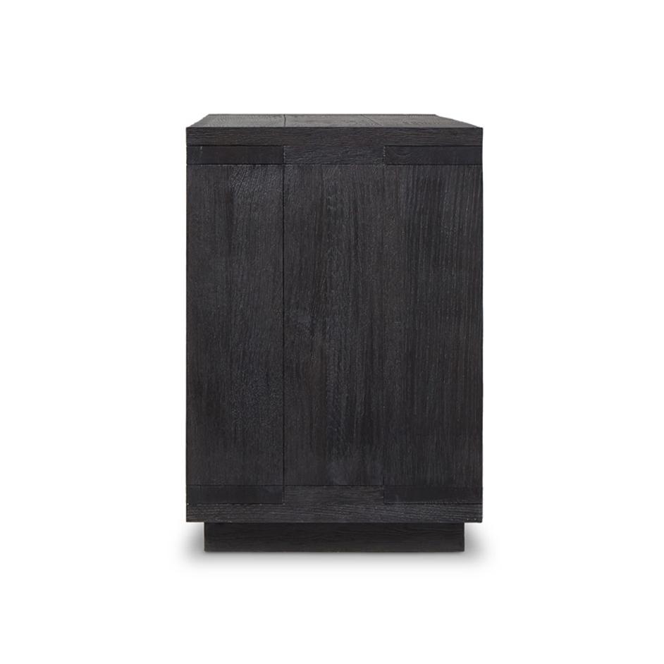 Warby Media Console In Worn Black Veneer by Four Hands