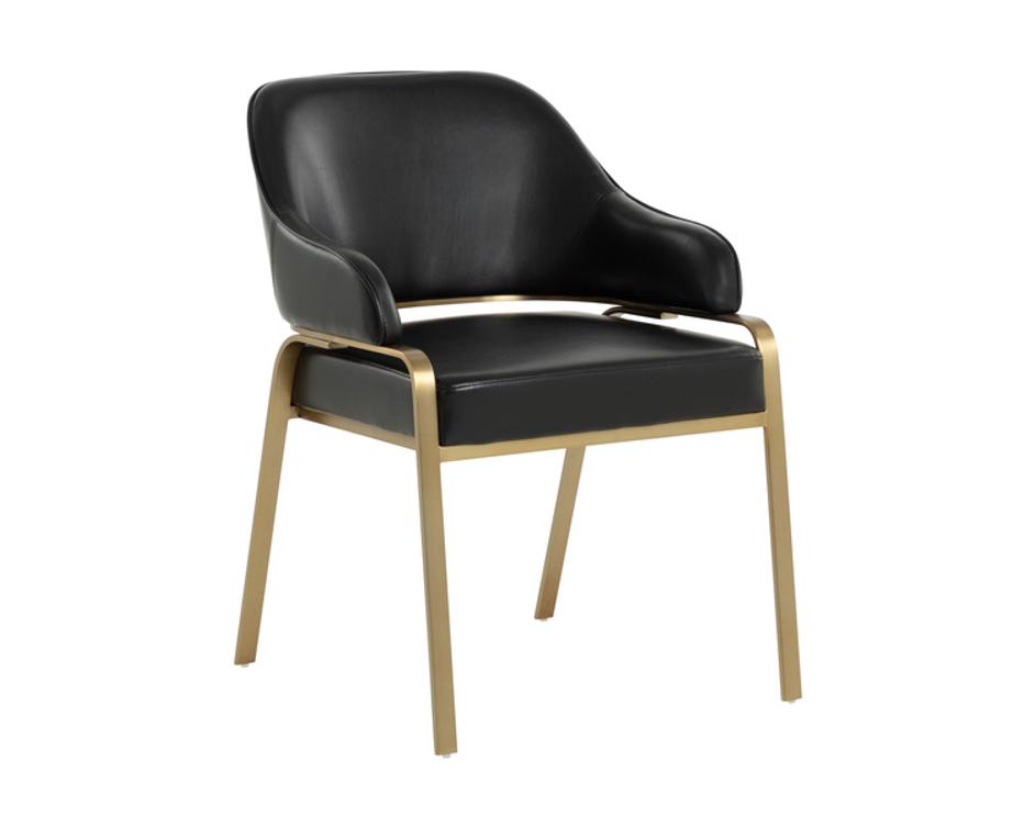 MALACHI DINING ARMCHAIR - CANTINA BLACK by Sunpan