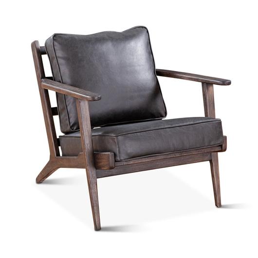 Bobby Black Leather Armchair by Home Trends & Design