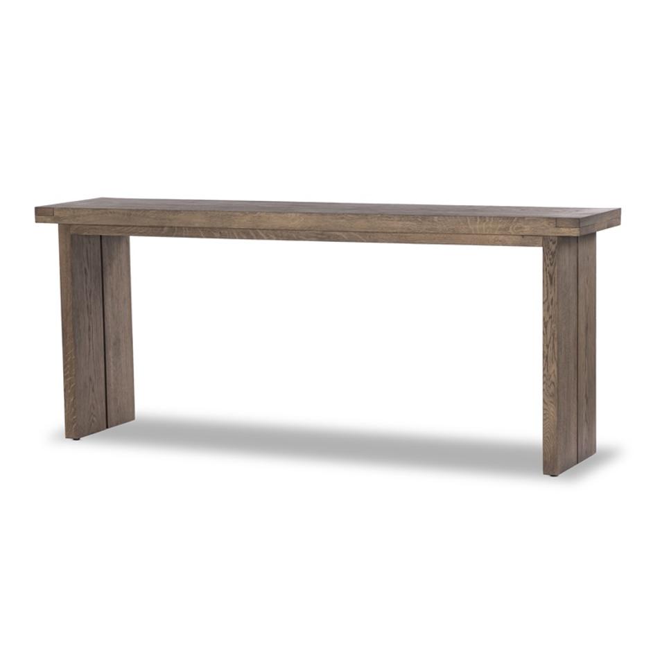 Warby Console Table in Worn Oak Veneer by FOUR HANDS