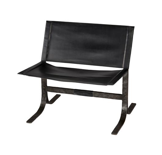  Alessa Leather Sling Chair, Black by Jamie Young
