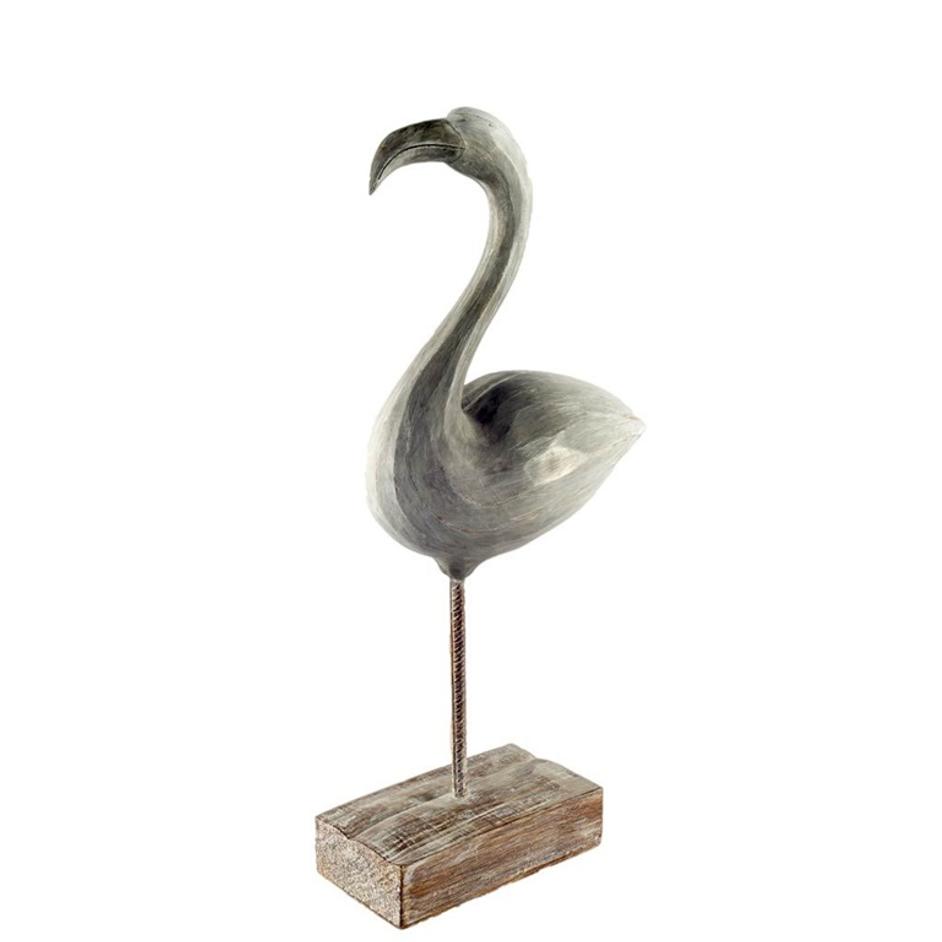 Odette I (Small) 8L x 3W Off-White Resin Flamingo by Mercana