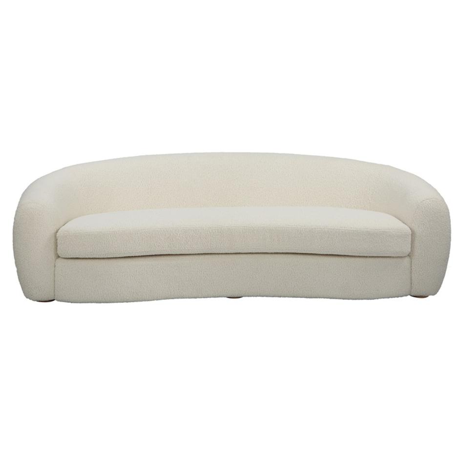 Capra Art Deco White Sofa by Uttermost