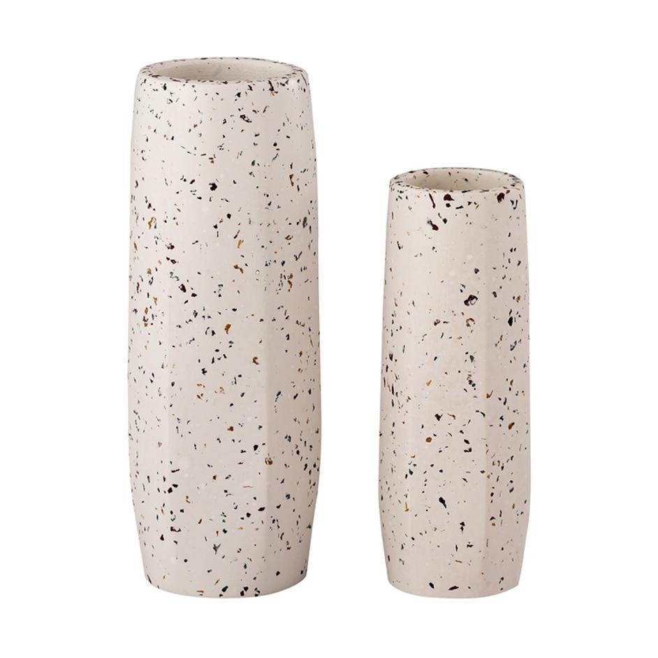 Terrazzo White Vase - Medium Skinny by tov furniture