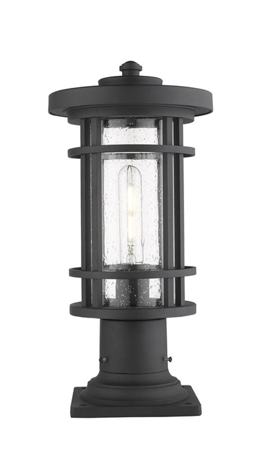 Jordan 1 Light Outdoor Pier Mounted Fixture in Black Finish by Z-Lite
