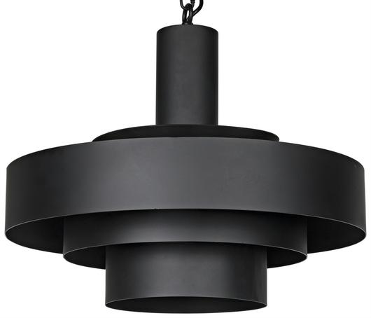 Parlor Pendant, Black Steel by Noir Furniture
