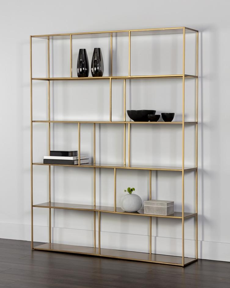 Eiffel Bookcase - Extra Large - Antique Brass by Sunpan
