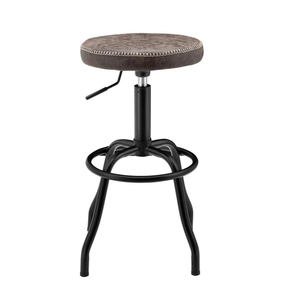 Eaton Gaslift Bar Stool In Vintage Coffee Brown by New Pacific Direct