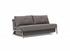 CUBED QUEEN SOFA BED in MIXED DANCE GREY FABRIC WITH Chrome legs 521 by INNOVATION USA