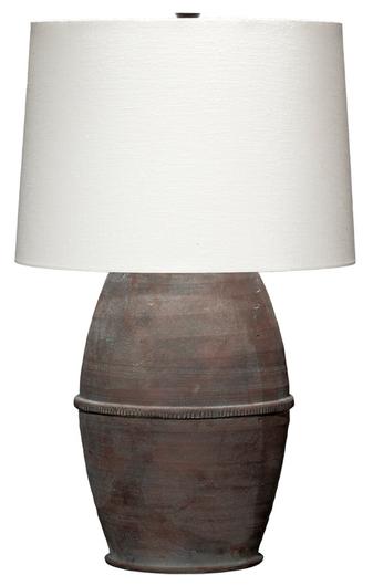 Antiquity Ceramic Table Lamp with Linen Shade by Jamie Young