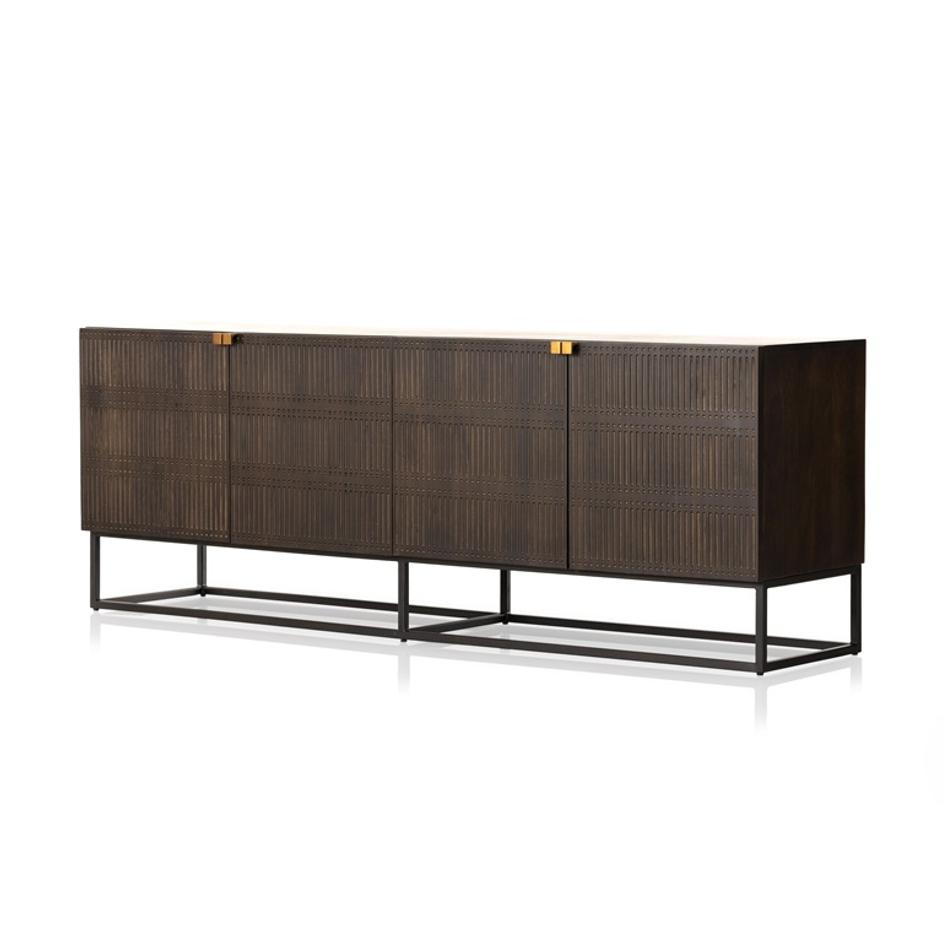 Kelby Closed Media Console In Brown by FOUR HANDS
