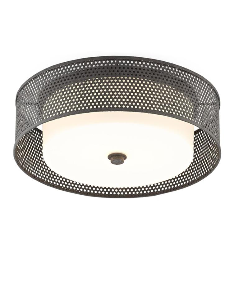 Notte Flush Mount In Molé Black by Currey & Company