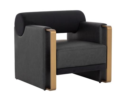 EDGAR LOUNGE CHAIR - BRAVO BLACK / ABBINGTON BLACK by Sunpan