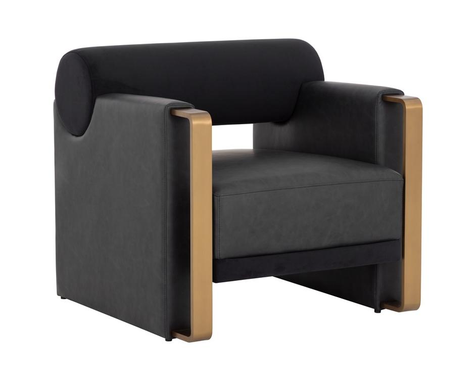 EDGAR LOUNGE CHAIR - BRAVO BLACK / ABBINGTON BLACK by Sunpan