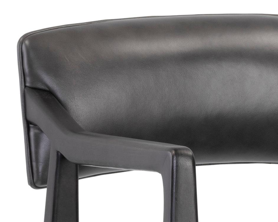 KEAGAN BARSTOOL - BRENTWOOD CHARCOAL LEATHER by Sunpan
