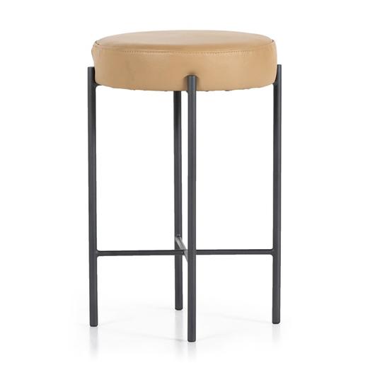 Nocona Stool In Tan Leather In Counter by FOUR HANDS