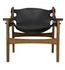 Nomo Teak Chair in Black Leather with Clear Coat Flat Finish by Noir Furniture