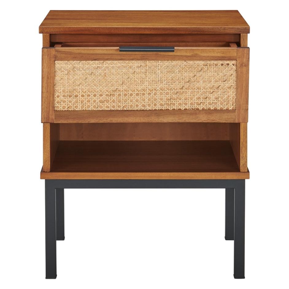 Caine Rattan Night Stand/Side Table In Brown by New Pacific Direct