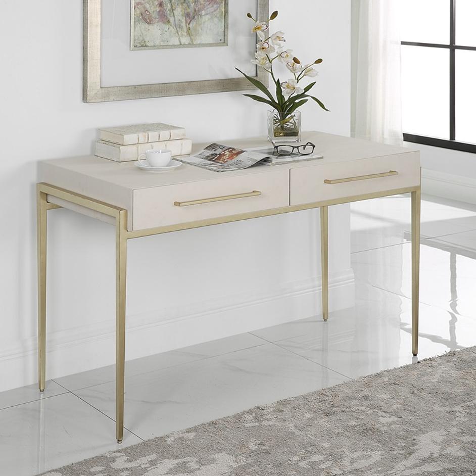 Jewel Modern White Desk by Uttermost