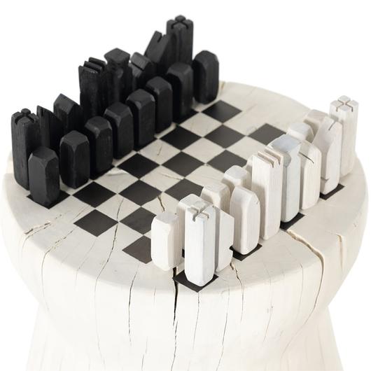 Chess Table In Ivory by FOUR HANDS