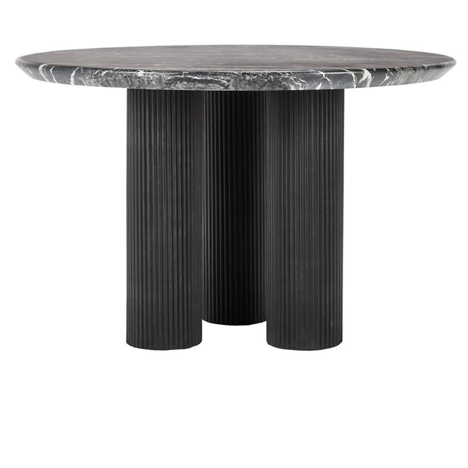 Adrian 47" Outdoor Round Dining Table Black by Classic Home
