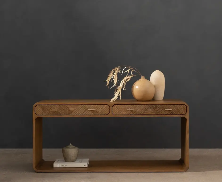 Caspian Console Table - Natural Ash Veneer by Four Hands