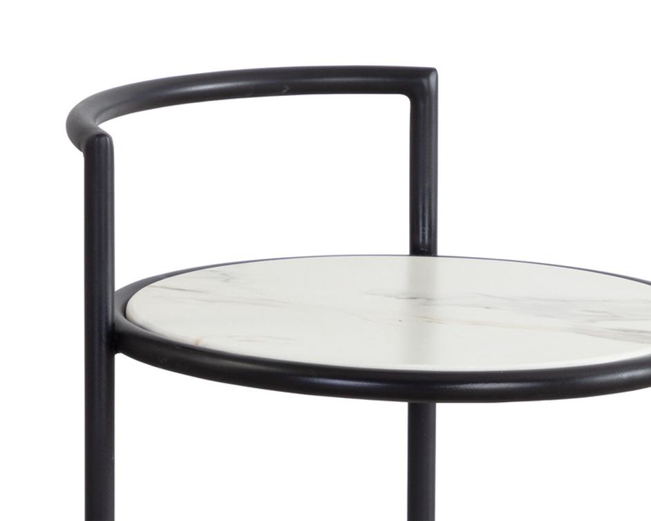 PARGA END TABLE - BLACK - MARBLE LOOK by Sunpan