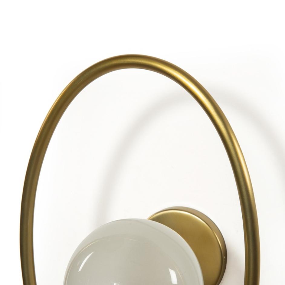 Elliot Sconce In Patina Brass And Frosted Glass And Clear Cord by Four Hands