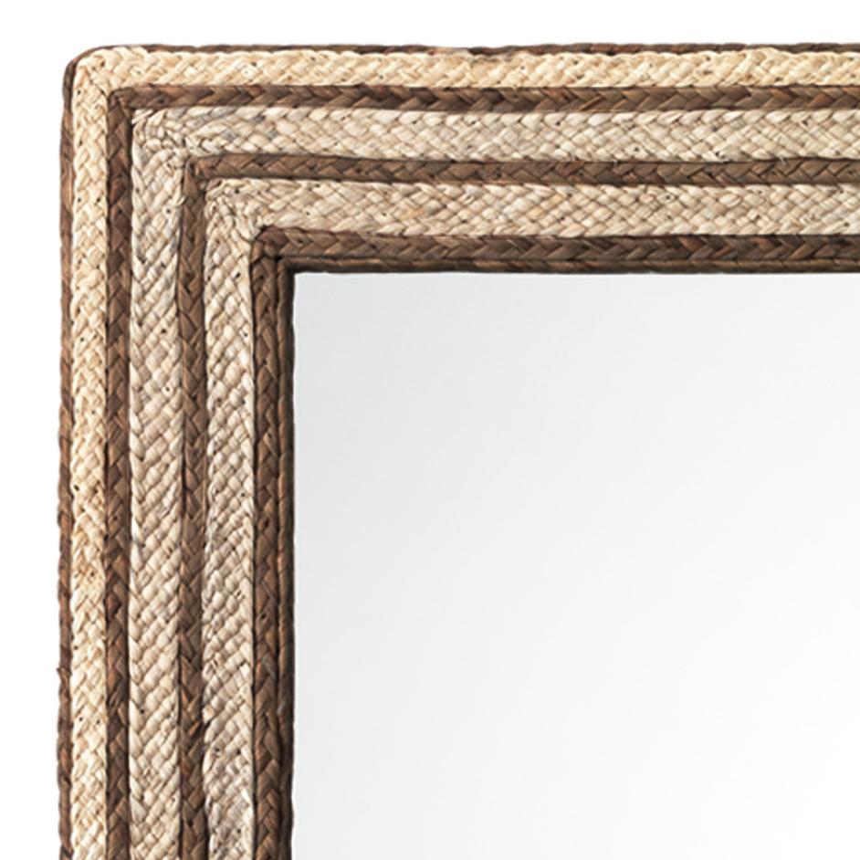 Evergreen Braided Seagrass Rectangle Wall Mirror, Natural by Jamie Young