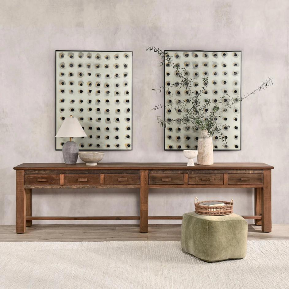 Ezra Reclaimed Wood  6Dwr Console Table by Classic Home