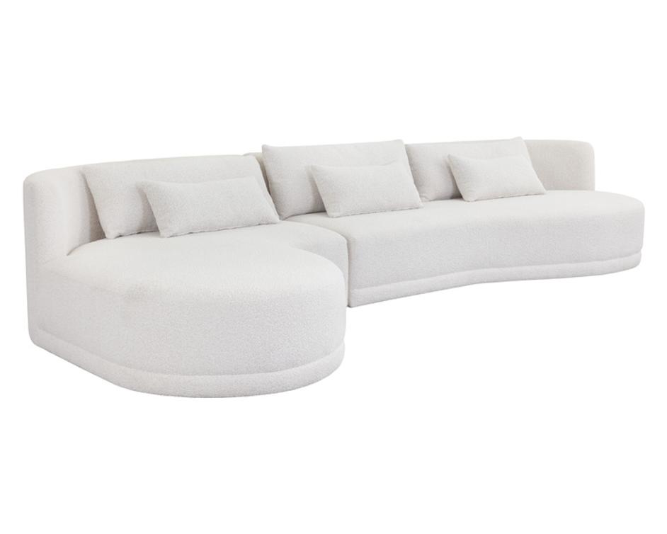 LAKEN SOFA CHAISE - LAF - COPENHAGEN WHITE by Sunpan