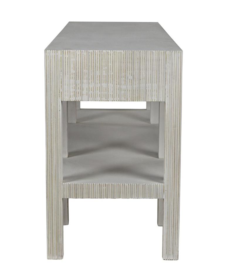 Conrad Mahogany and Veneer Console in White Wash Finish by Noir Furniture