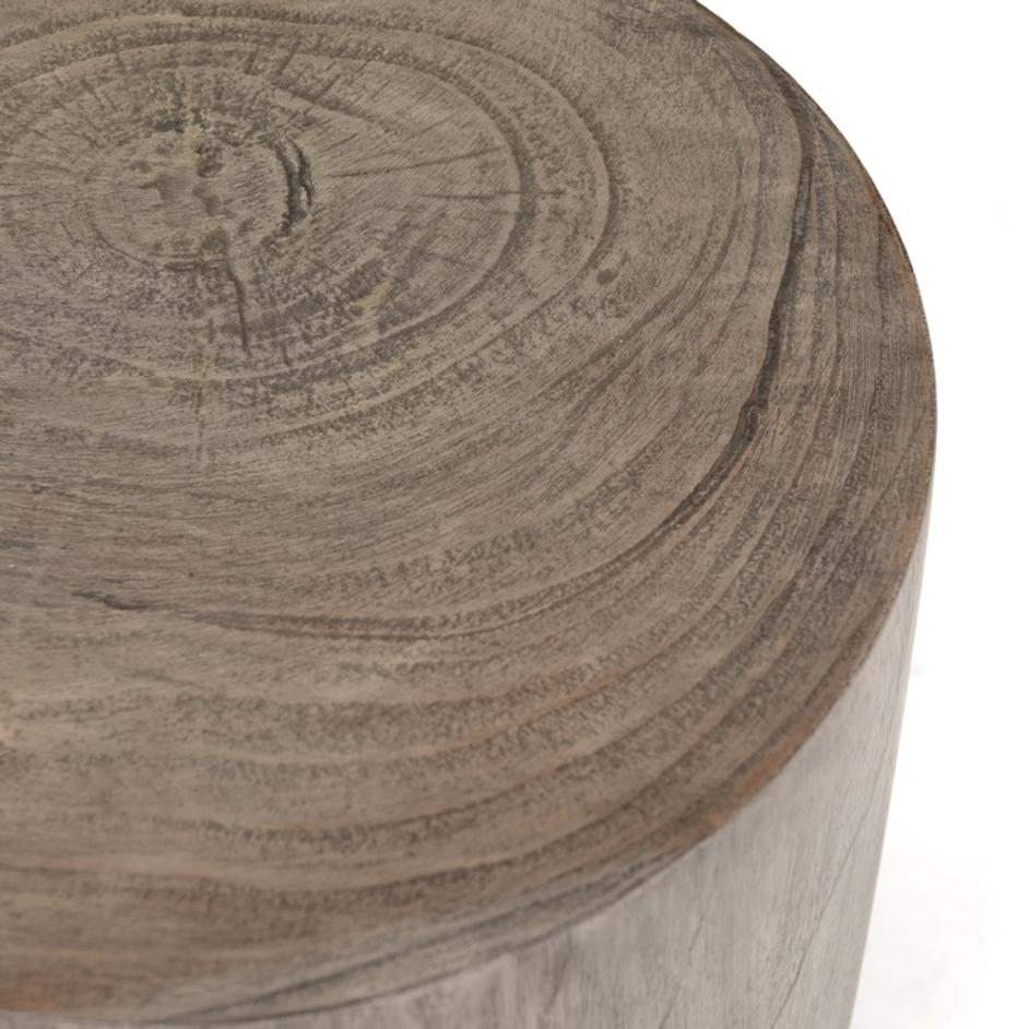 Petros Outdoor End Table In Weathered Grey by FOUR HANDS