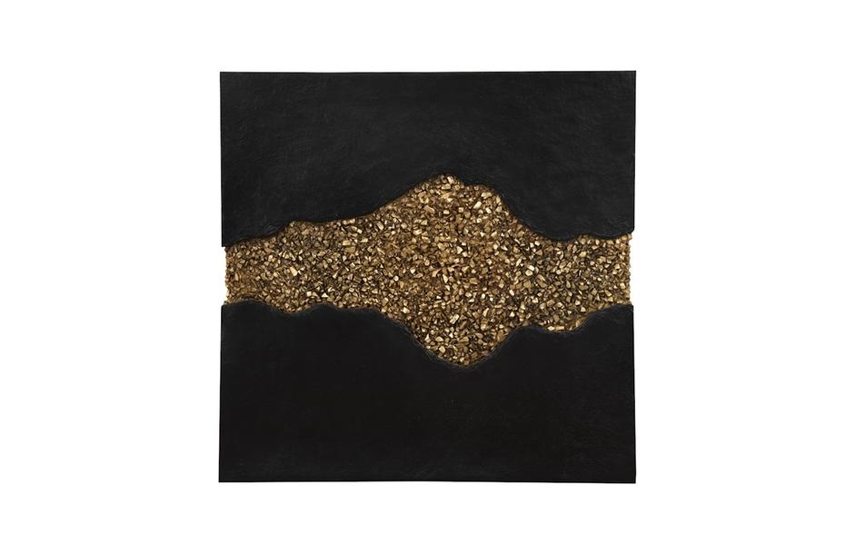 Geode Texture Panel Black And Gold, Wall Decor by PHILLIPS COLLECTION