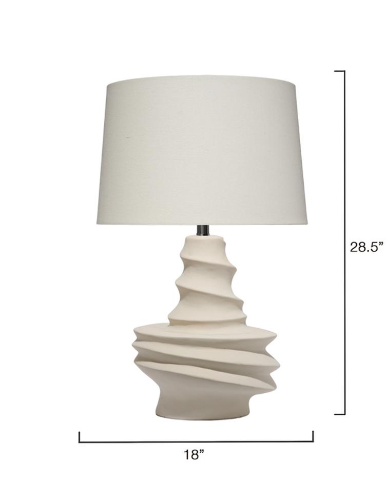 Dune Ceramic Table Lamp with Linen Shade by Jamie Young
