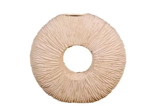 Waves Circle Vase Small, Sandstone Natural by PHILLIPS COLLECTION