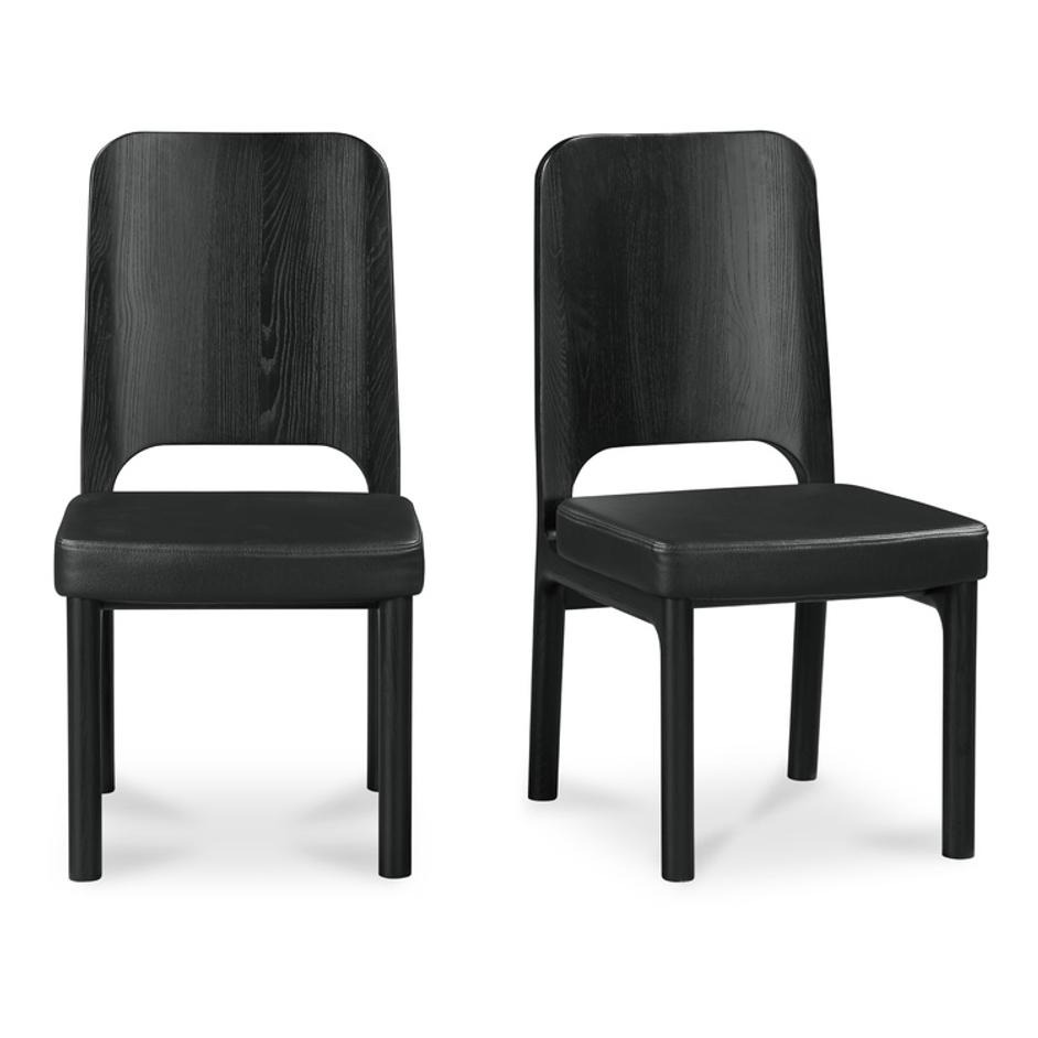 Kerr Dining Chair Vegan Leather Black-Set Of Two by Moes Home
