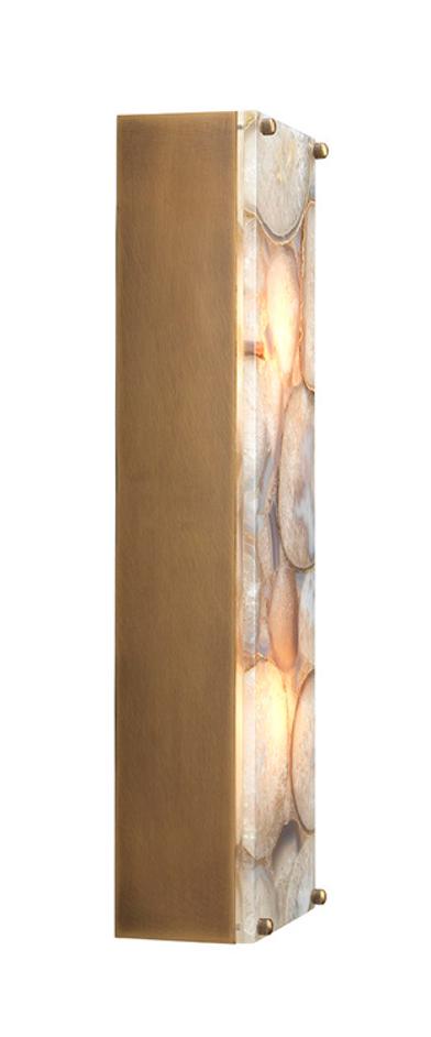 Adeline Rectangle Wall Sconce, Agate Resin and Antique Brass by Jamie Young