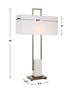 Column White Marble Table Lamp by Uttermost