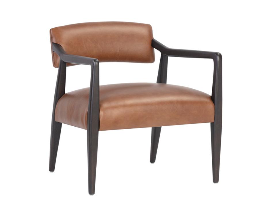 KEAGAN LOUNGE CHAIR - SHALIMAR TOBACCO LEATHER by Sunpan